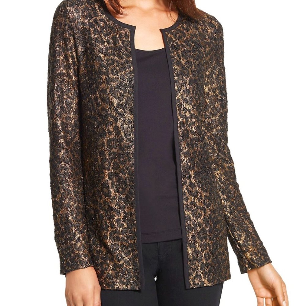 Chico's Leopard and Lace Jacket Size #3 (XL)